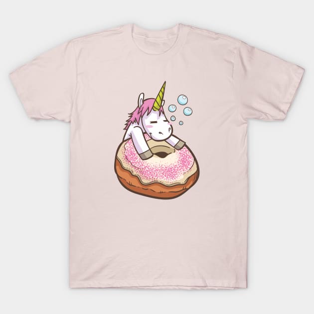 Donut disturb - Cute little unicorn on a donut enjoying life and not wanting to be disturbed you and your kids would love! - Available in stickers, clothing, etc T-Shirt by Crazy Collective